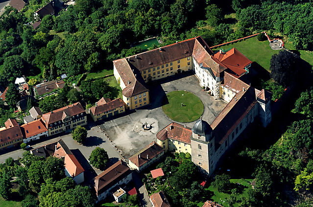 Luftaufnahme von Schloss Bartenstein