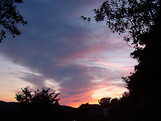 Sonnenuntergang über Schloss Bartenstein
